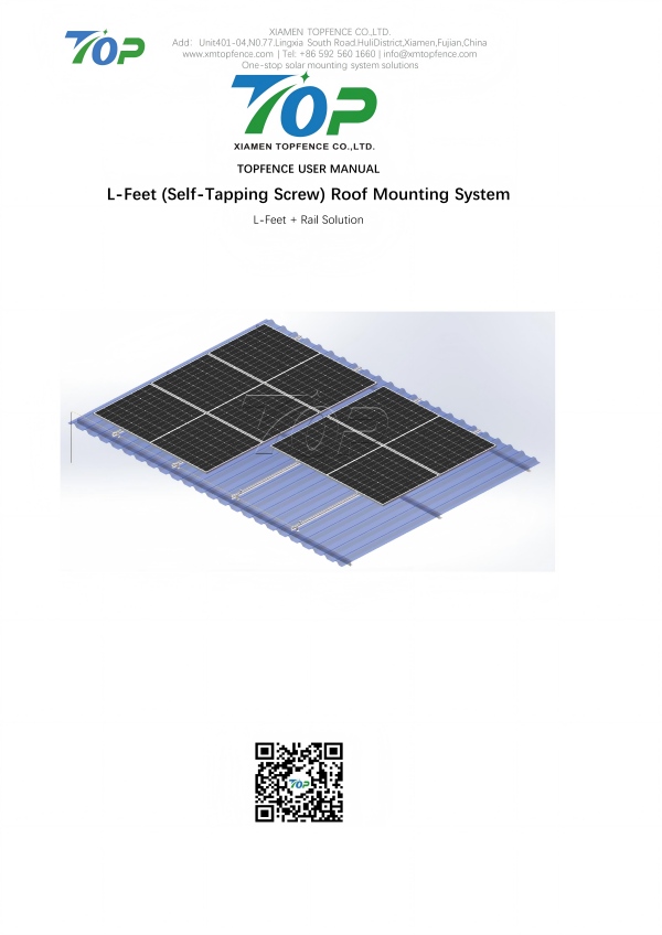 Topfencesolar L-Feet System brugermanual